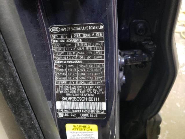 2016 LAND ROVER RANGE ROVE - SALVP2BG9GH100111