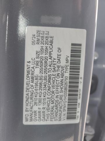 2025 HONDA PILOT SPOR 5FNYG1H33SB026793