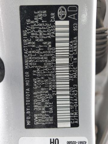 2017 TOYOTA COROLLA L 2T1BURHE5HC799700