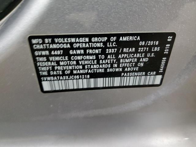 2018 VOLKSWAGEN PASSAT SE - 1VWBA7A3XJC051218