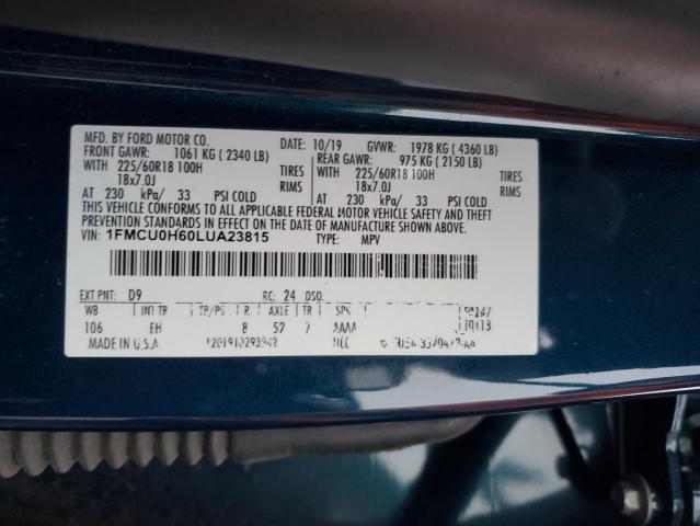 2020 FORD ESCAPE SEL - 1FMCU0H60LUA23815