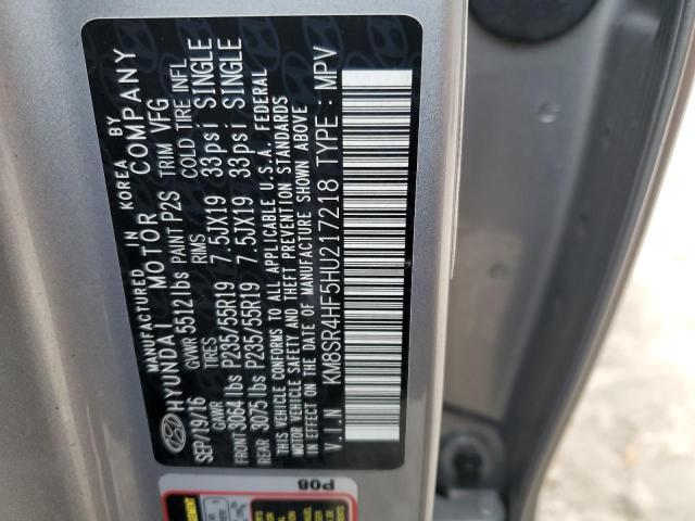 2017 HYUNDAI SANTA FE S KM8SR4HF5HU217218