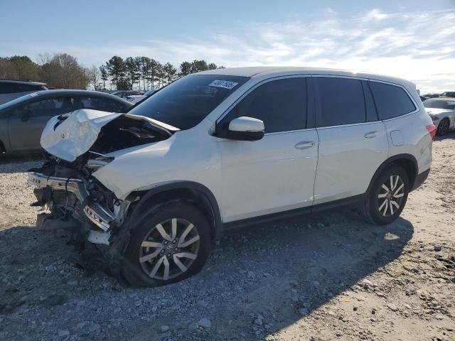 HONDA PILOT EX 2021 white  gas 5FNYF6H35MB060608 photo #1