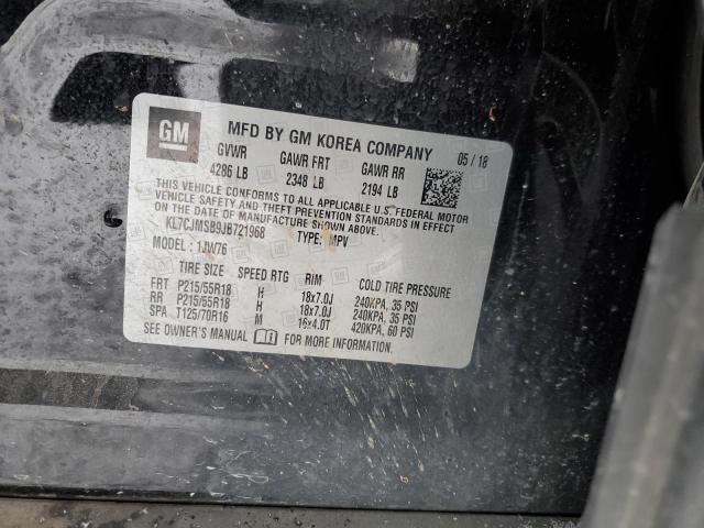 2018 CHEVROLET TRAX PREMI KL7CJMSB9JB721968