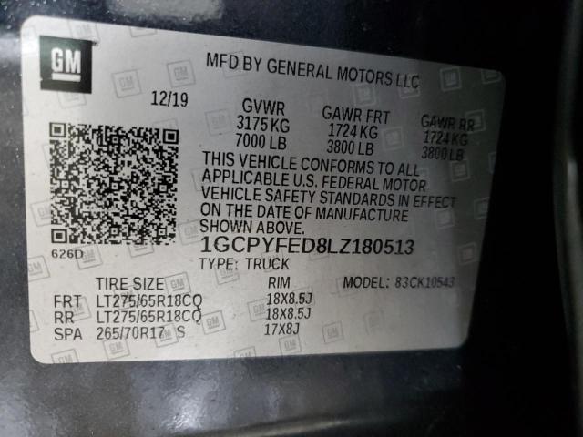 2020 CHEVROLET SILVERADO 1GCPYFED8LZ180513