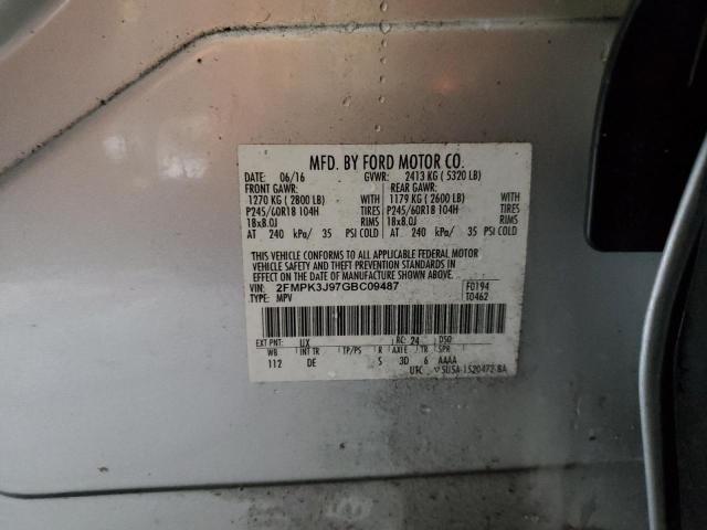 2016 FORD EDGE SEL 2FMPK3J97GBC09487
