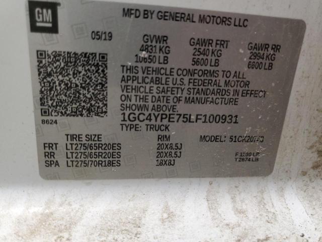 2020 CHEVROLET SILVERADO 1GC4YPE75LF100931