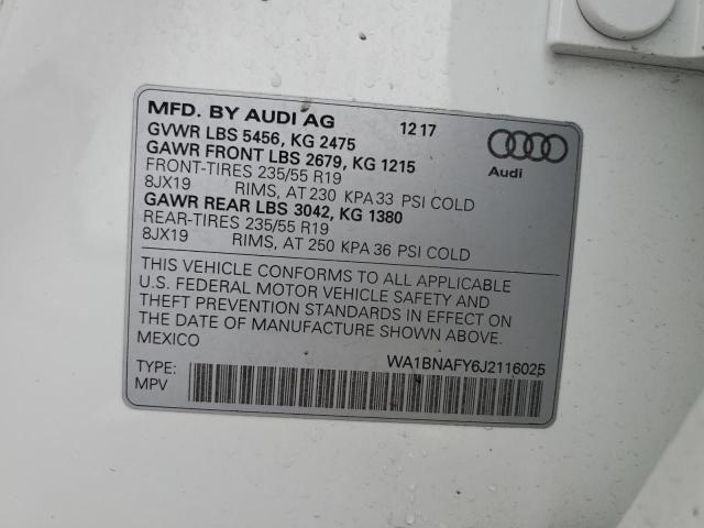 2018 AUDI Q5 PREMIUM WA1BNAFY6J2116025