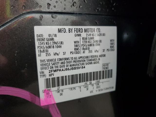 2018 FORD EDGE SEL - 2FMPK4J86JBB59184