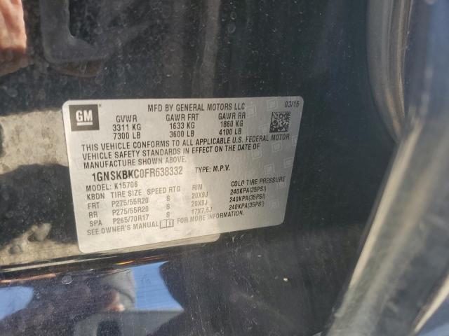 2015 CHEVROLET TAHOE K150 - 1GNSKBKC0FR638332