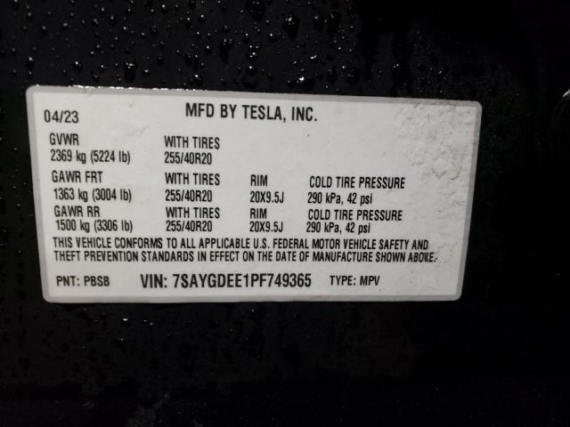 2023 TESLA MODEL Y - 7SAYGDEE1PF749365
