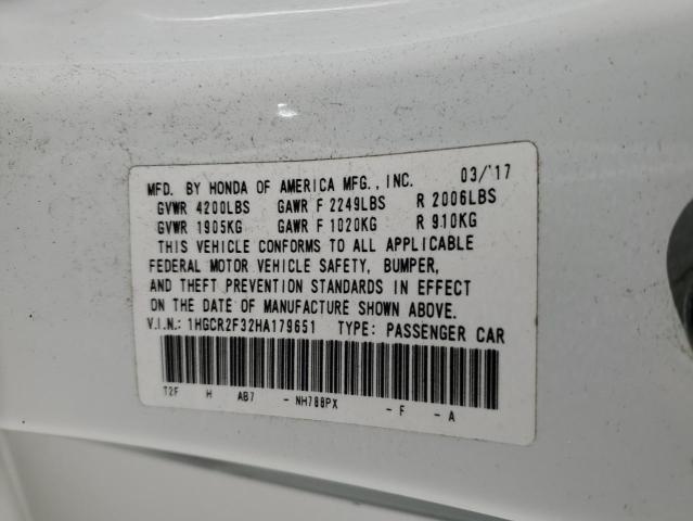 2017 HONDA ACCORD LX - 1HGCR2F32HA179651