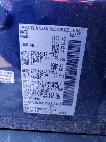 2017 NISSAN ROGUE SV - 5N1AT2MV5HC798563