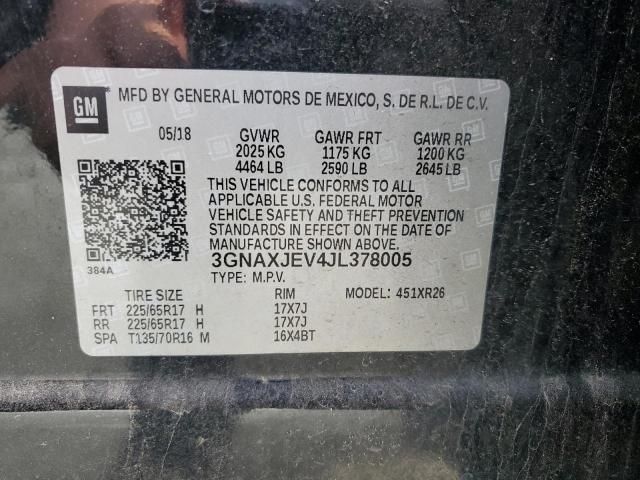 2018 CHEVROLET EQUINOX LT - 3GNAXJEV4JL378005