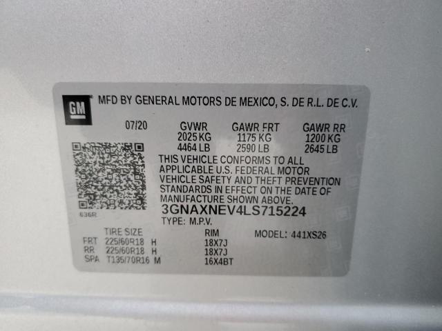 2020 CHEVROLET EQUINOX PR - 3GNAXNEV4LS715224