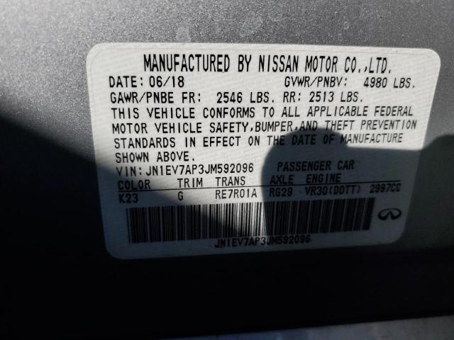 2018 INFINITI Q50 LUXE - JN1EV7AP3JM592096
