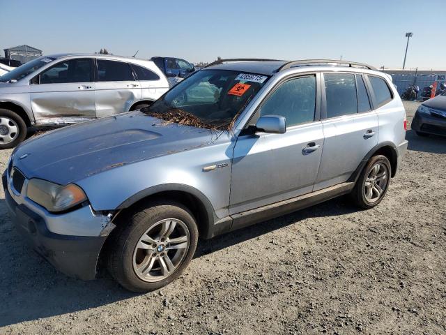 BMW X3 3.0I 2005 blue  gas WBXPA93495WD16814 photo #1