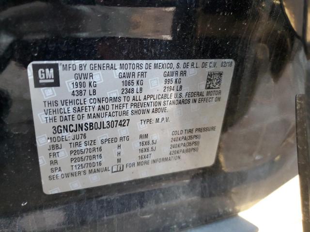 2018 CHEVROLET TRAX LS 3GNCJNSB0JL307427