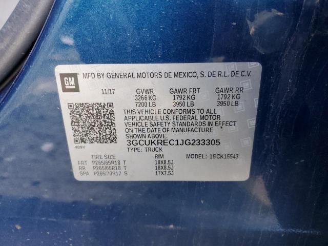 2018 CHEVROLET SILVERADO - 3GCUKREC1JG233305
