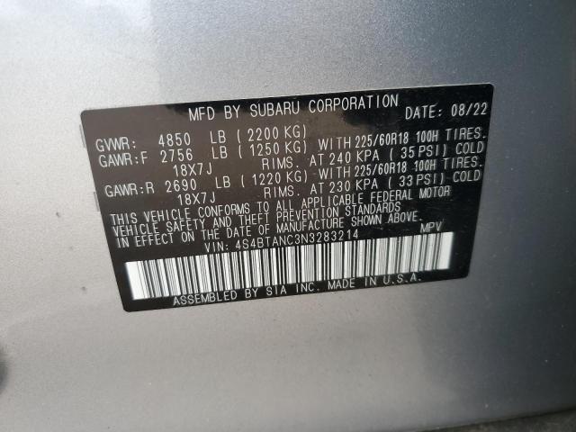 2022 SUBARU OUTBACK LI 4S4BTANC3N3283214