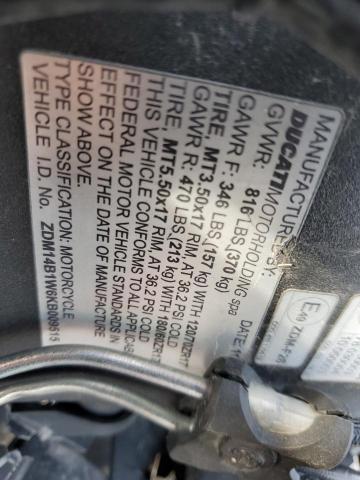 2019 DUCATI SUPERBIKE ZDM14B1W6KB009515