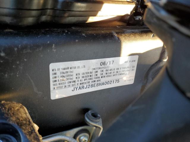 2017 YAMAHA YZFR6 JYARJ28E8HA002175