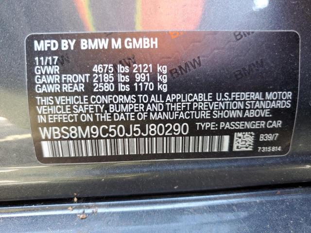 2018 BMW M3 WBS8M9C50J5J80290