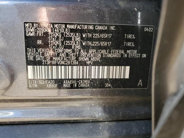 2022 TOYOTA RAV4 XLE 2T3P1RFV0NC281384