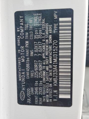 2021 HYUNDAI TUCSON KM8J33A41MU315270