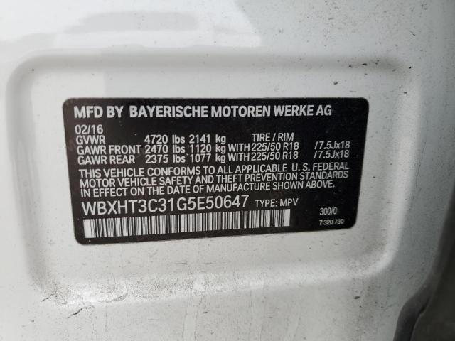 2016 BMW X1 XDRIVE2 - WBXHT3C31G5E50647