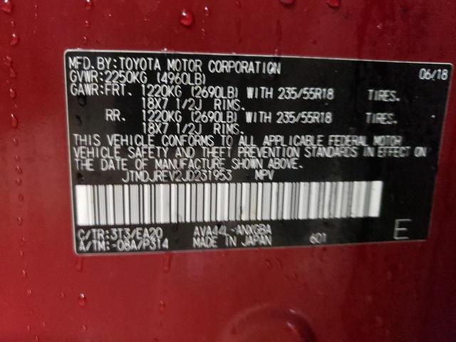 2018 TOYOTA RAV4 HV LI - JTMDJREV2JD231953
