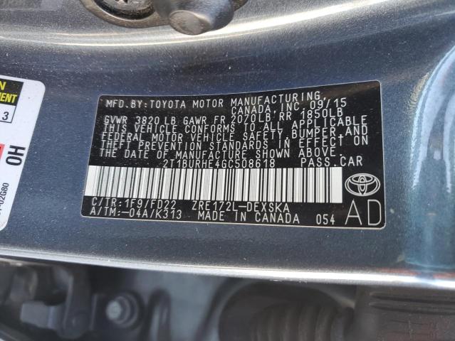 2016 TOYOTA COROLLA L - 2T1BURHE4GC508618