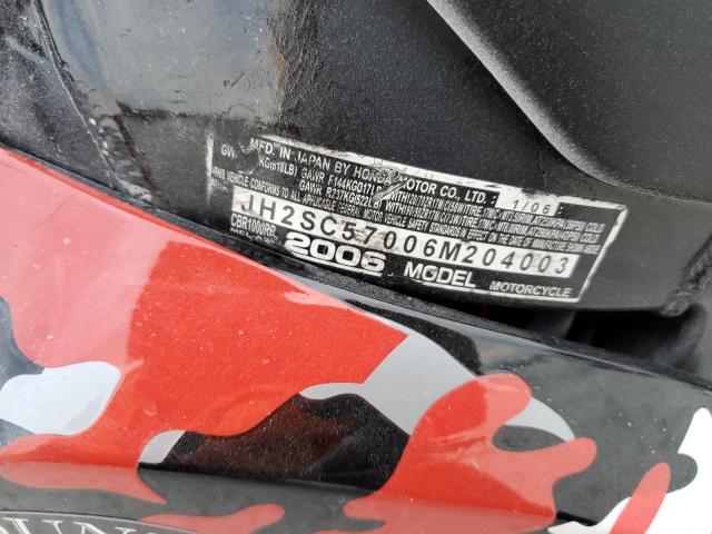 2006 HONDA CBR1000 RR JH2SC57006M204003