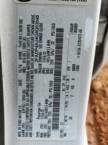 2016 FORD FIESTA S - 3FADP4AJ4GM203045