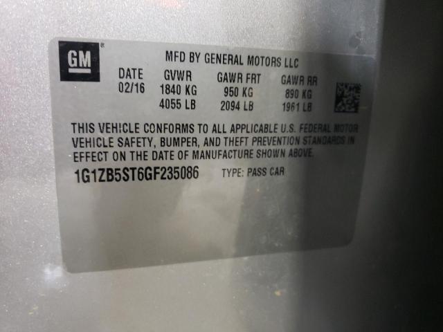 2016 CHEVROLET MALIBU LS - 1G1ZB5ST6GF235086