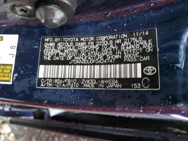 2015 TOYOTA PRIUS - JTDKN3DU0F0424747