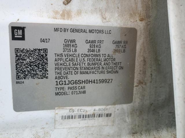 2017 CHEVROLET SONIC 1G1JG6SH0H4159927