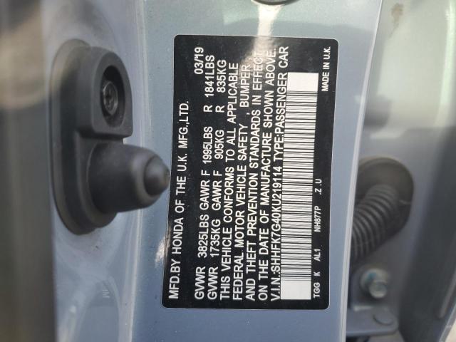 2019 HONDA CIVIC SPOR - SHHFK7G40KU219114