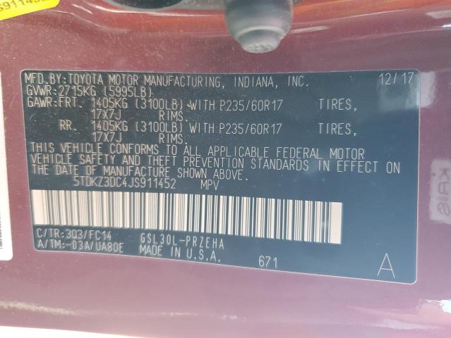 2018 TOYOTA SIENNA LE 5TDKZ3DC4JS911452