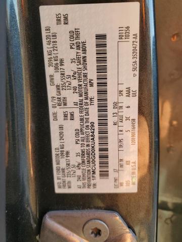 2019 FORD ESCAPE 4D 1FMCU0GD0KUA84290