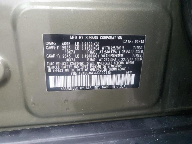 2018 SUBARU OUTBACK 2. - 4S4BSANC4J3300115