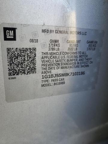 2019 CHEVROLET CRUZE - 1G1BJ5SM8K7103186