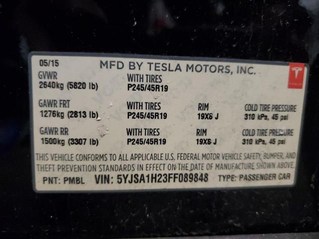 2015 TESLA MODEL S 85 5YJSA1H23FF089848