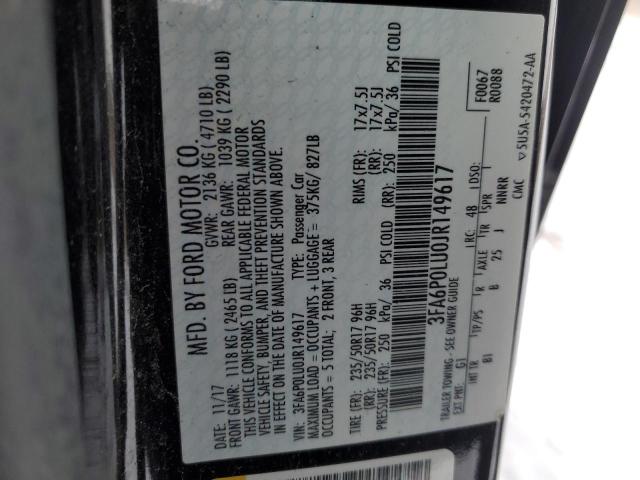 2018 FORD FUSION SE 3FA6P0LU0JR149617