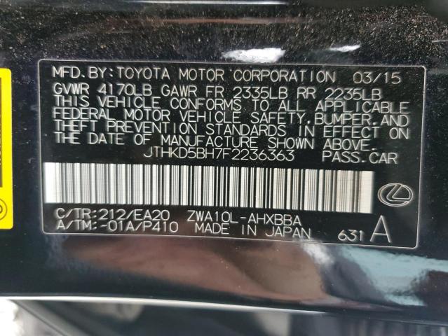2015 LEXUS CT 200 JTHKD5BH7F2236363