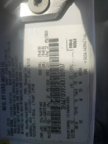 2019 FORD FUSION TIT - 3FA6P0D95KR180907