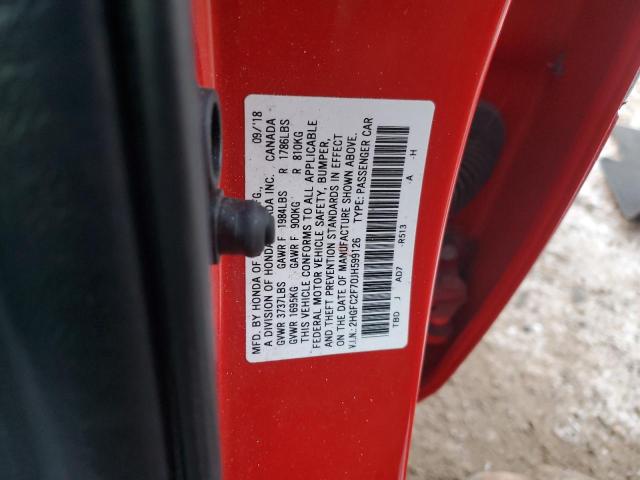 2018 HONDA CIVIC EX - 2HGFC2F70JH599126