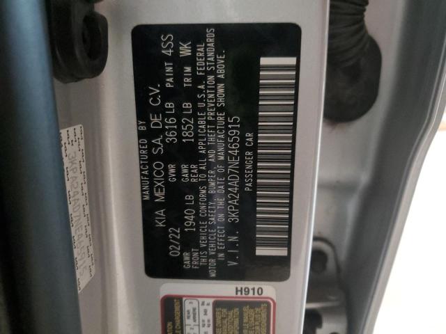 2022 KIA RIO LX 3KPA24AD7NE465915