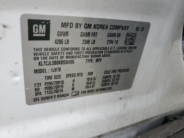 2019 CHEVROLET TRAX 1LT - KL7CJLSB0KB934495