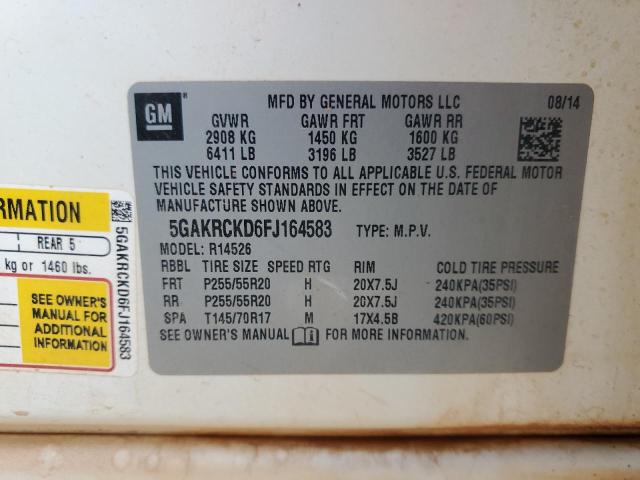 2015 BUICK ENCLAVE - 5GAKRCKD6FJ164583